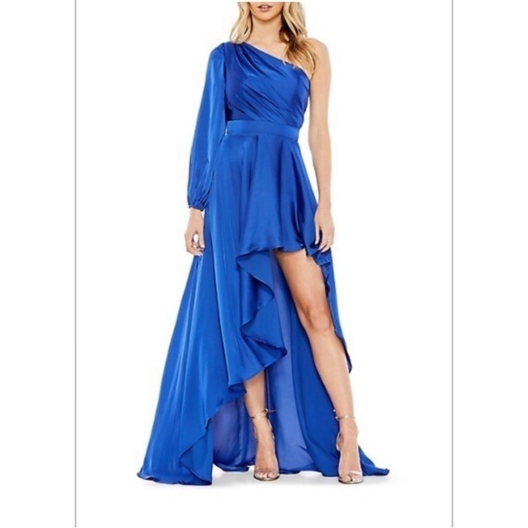 Mac Duggal HIGH LOW ONE SHOULDER FLOWY GOWN - Picture 1 of 8